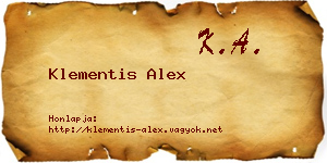Klementis Alex névjegykártya