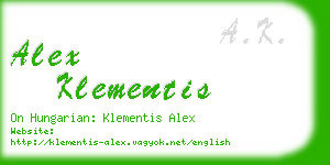 alex klementis business card